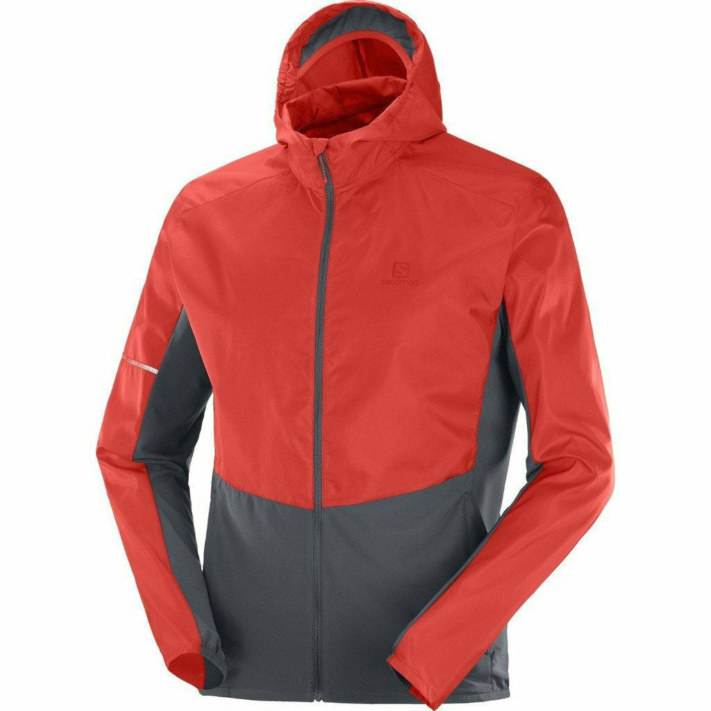 Salomon Agile FZ Hoodie Goji Berry - Giacca Uomo Running - Mud and Snow