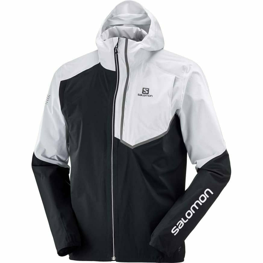 Salomon Bonatti Trail Jacket Black White - Giacca Impermeabile - Mud and Snow