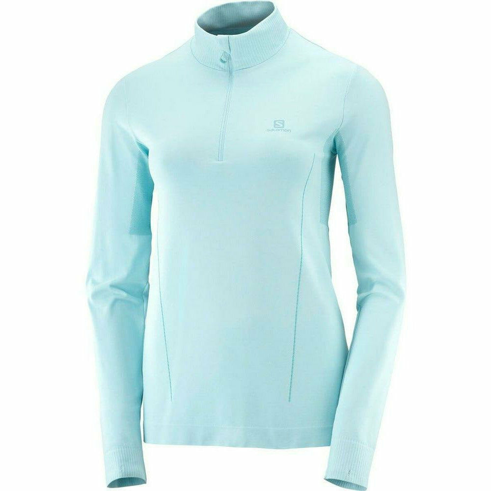 Salomon Comet Saemless HZ Crystal Blue - Maglia Donna Running - Mud and Snow