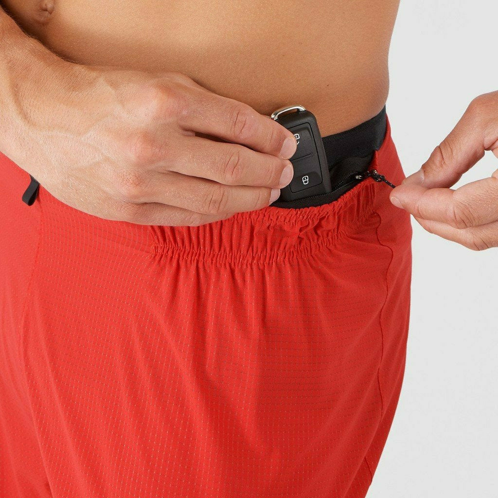 Salomon Sense Aero 4'' Short M Goji Berry - Pantaloncini Trail Running - Mud and Snow