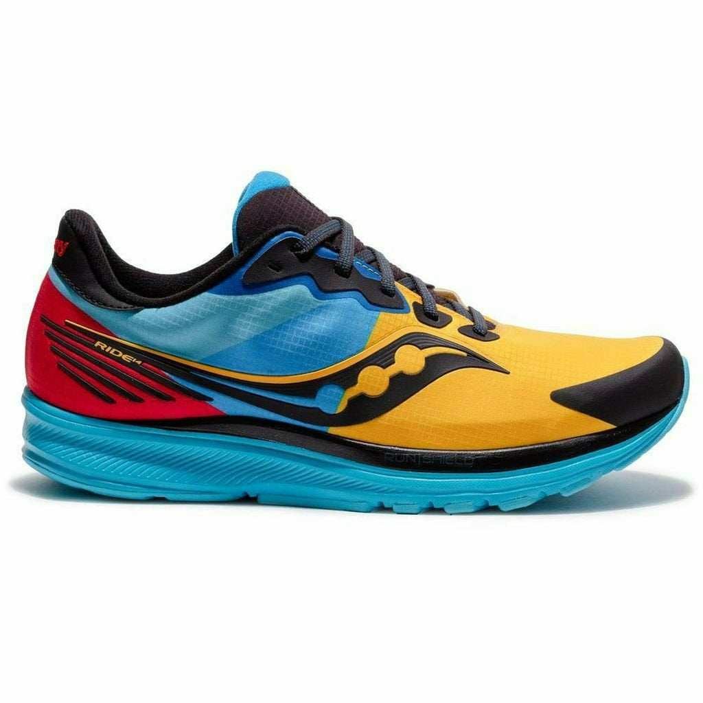 Saucony Ride 14 Runshield Solar Chill / Noir- Scarpa Running Idrorepellente Uomo - Mud and Snow