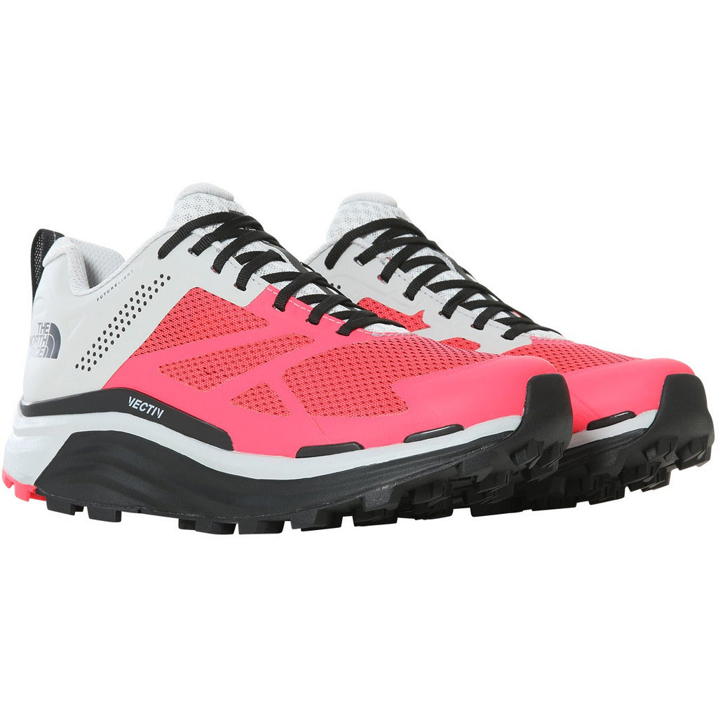 The North Face W Vectiv Enduris Futurelight Tin Grey / Brilliant Coral - Scarpa Trail Running Impermeabile - Mud and Snow