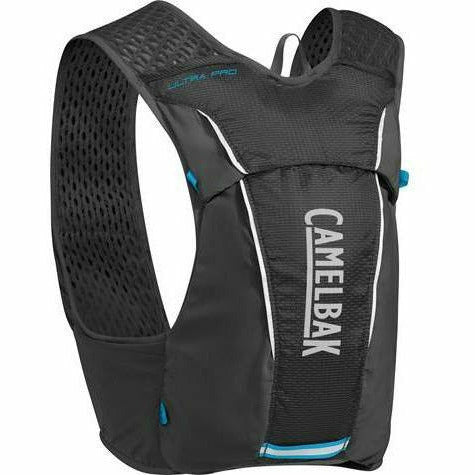 Camelbak Ultra Pro Vest 4,5L Quick Stow Flask Black/Atomic Blue - Zaino Trail Running - Mud and Snow