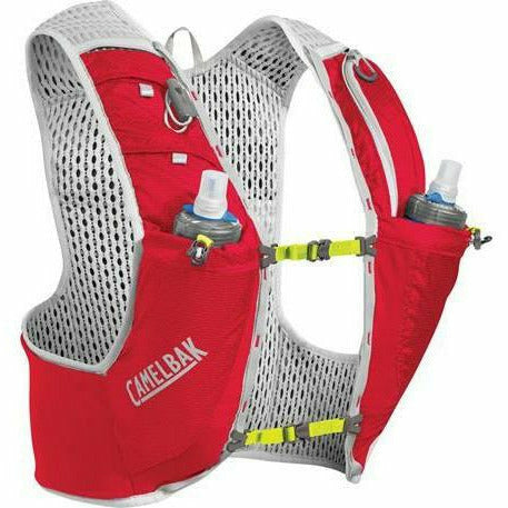 Camelbak Ultra Pro Vest 4,5L Quick Stow Flask Red/Lime - Zaino Trail Running - Mud and Snow