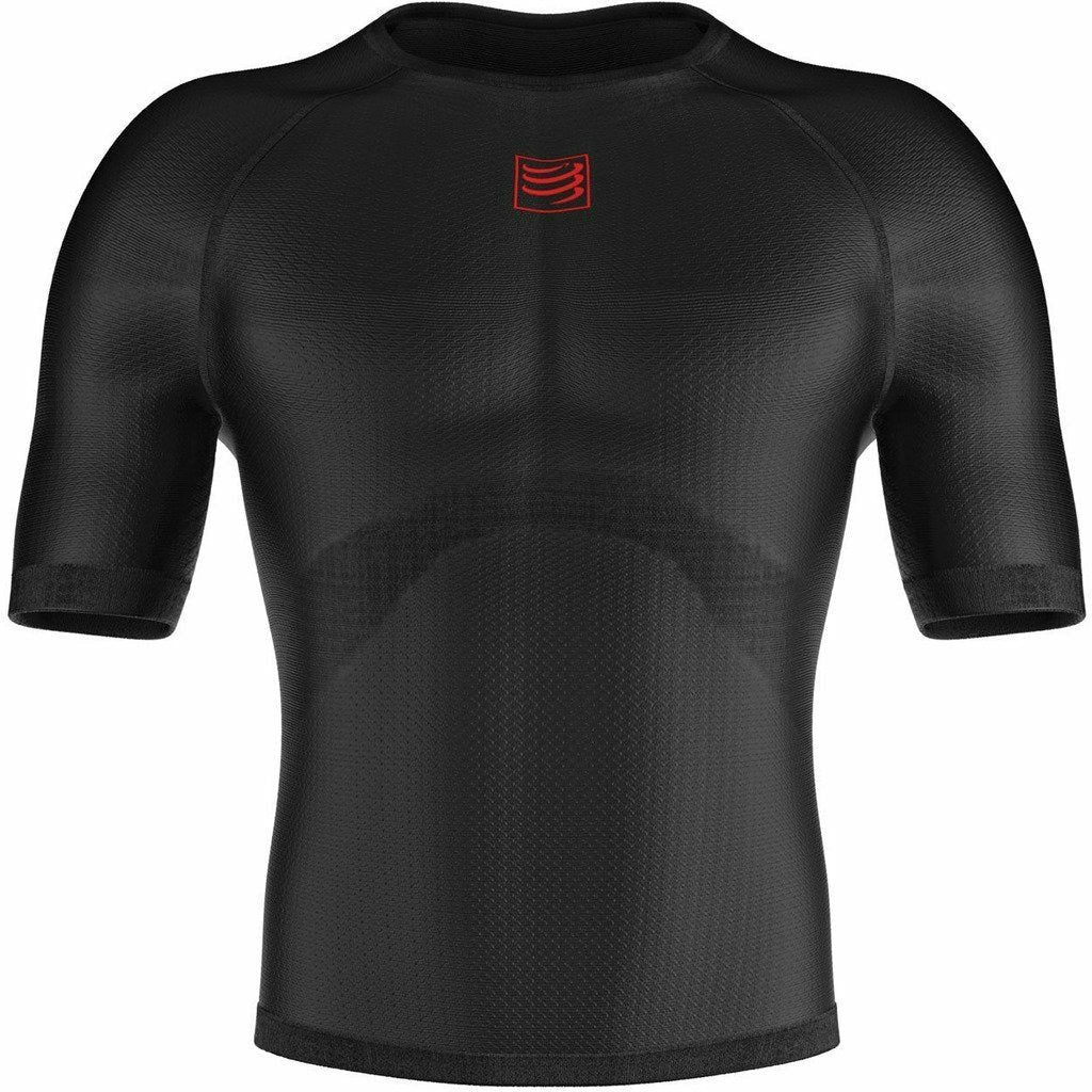 Compressport 3D Therm Shirt Short Sleeve Black - Maglia Traspirante - Mud and Snow