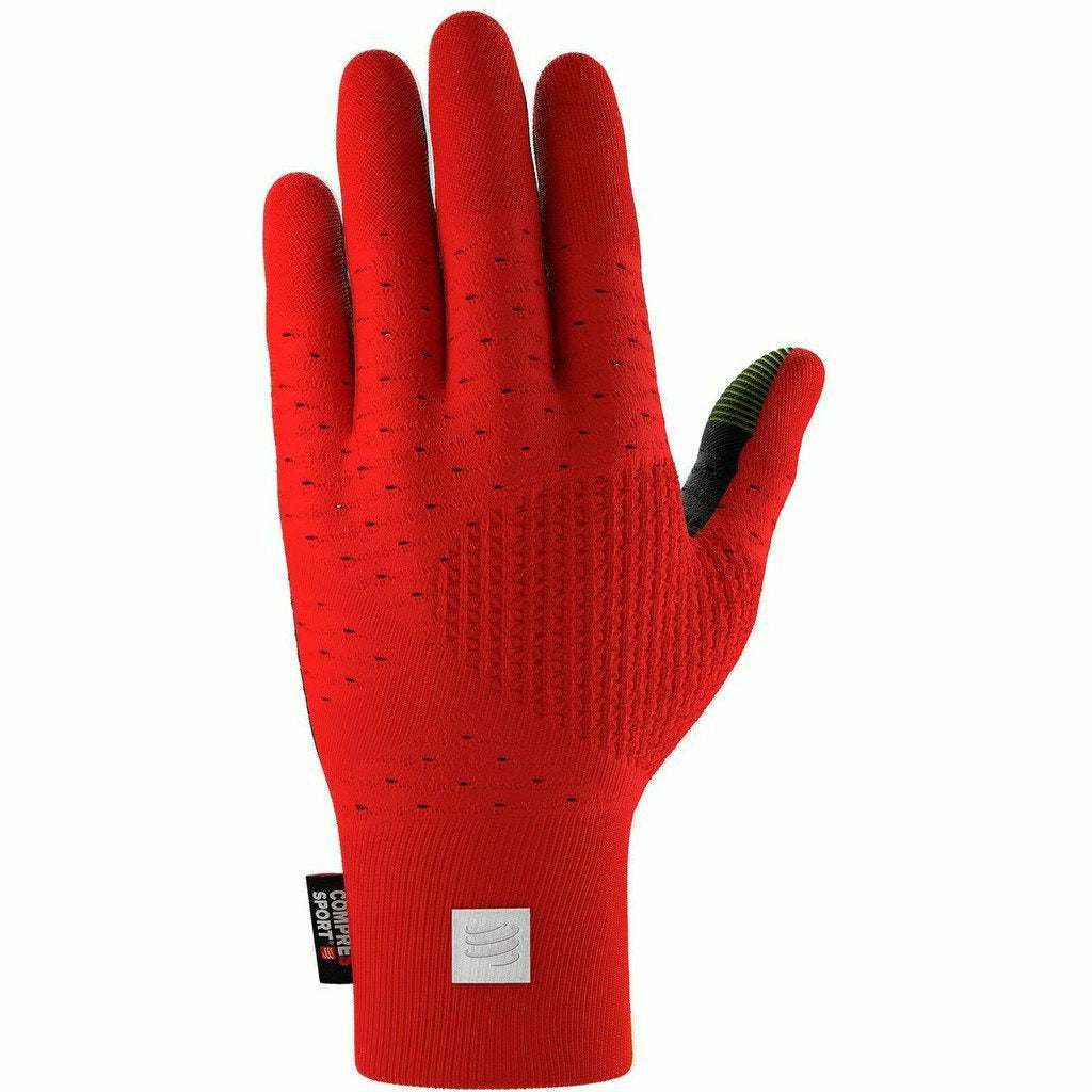 Compressport 3D Thermo Seamless Running Gloves Red/Black - Mud and Snow