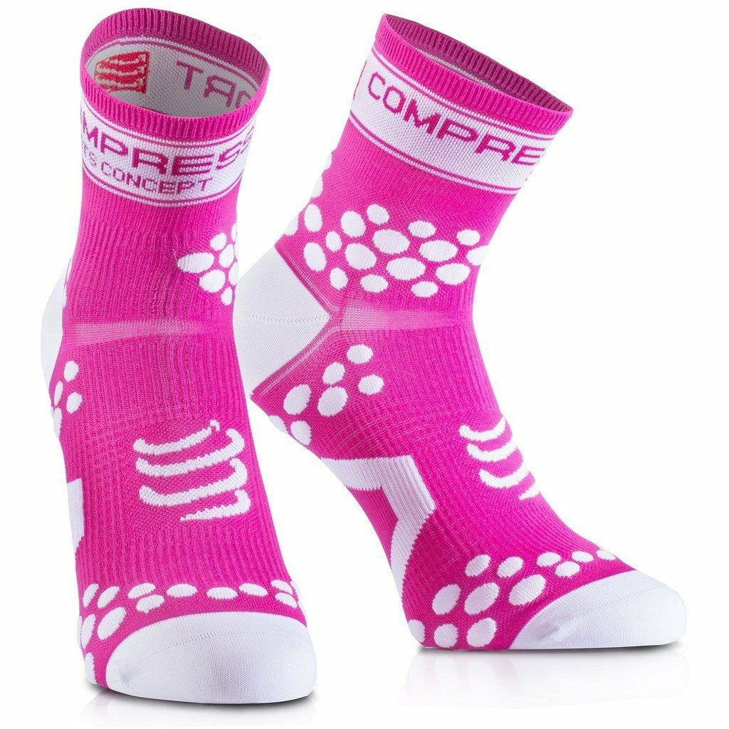 Compressport Pro Racing Socks Fluo Pink Old Size - Mud and Snow