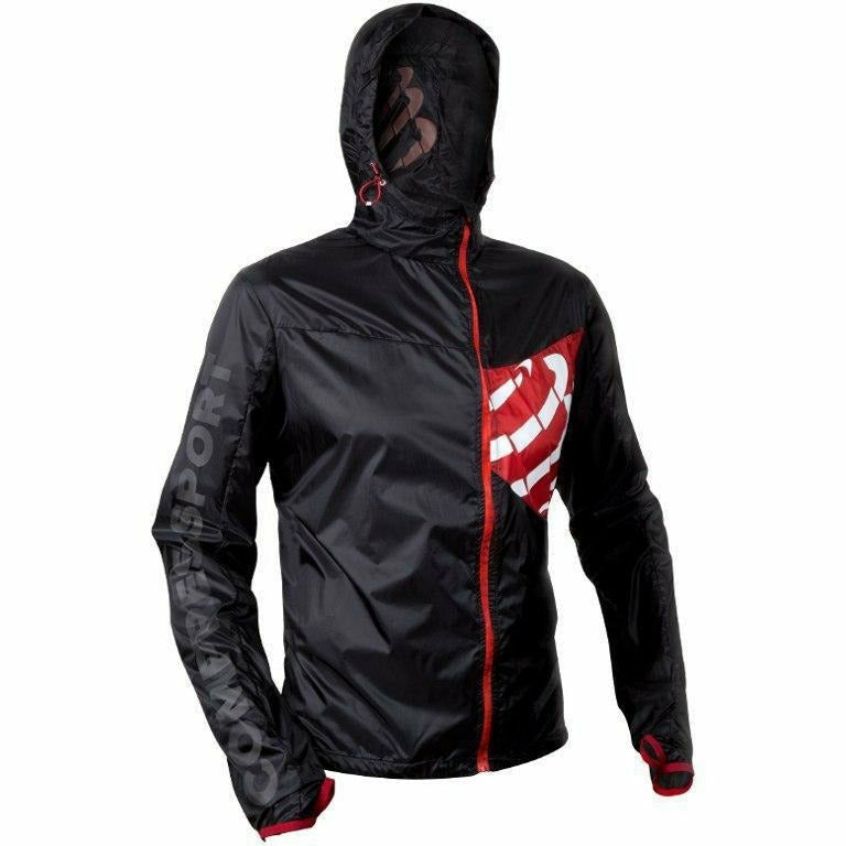 Compressport Trail Hurricane Jacket Black - Mud and Snow