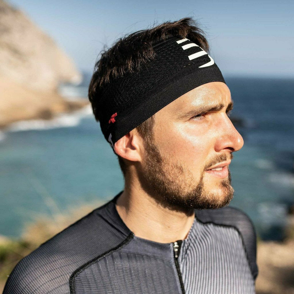 Compressport Headband On/Off Black - Fascia Running - Mud and Snow
