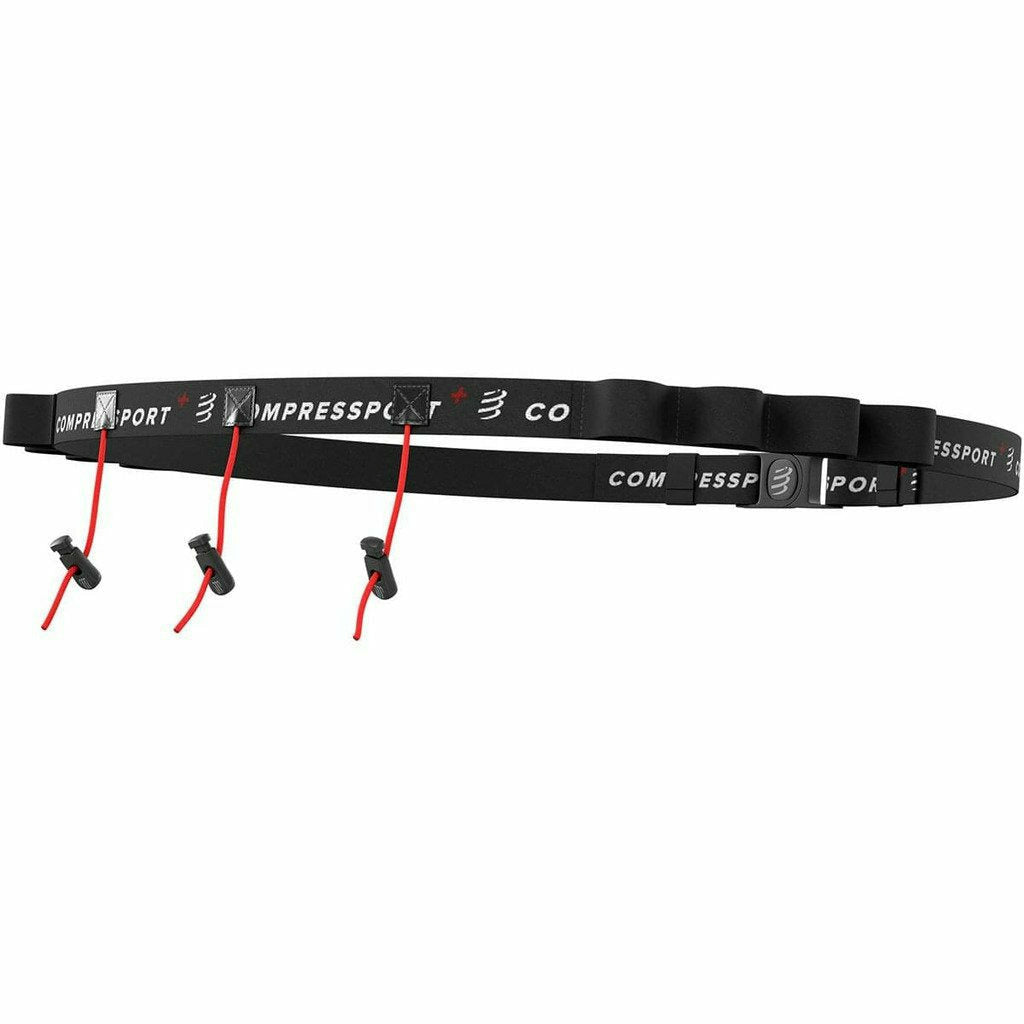 Compressport Race Belt Black - Cintura Porta pettorale - Mud and Snow