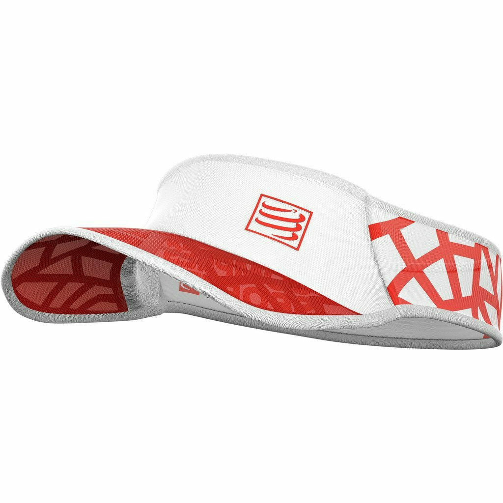 Compressport Spiderweb Ultralight Visor Red/White - Visiera Running - Mud and Snow