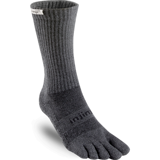 Injinji Trail Midweight Mini-Crew Grey- Calza Lunga Trail Unisex - Mud and Snow