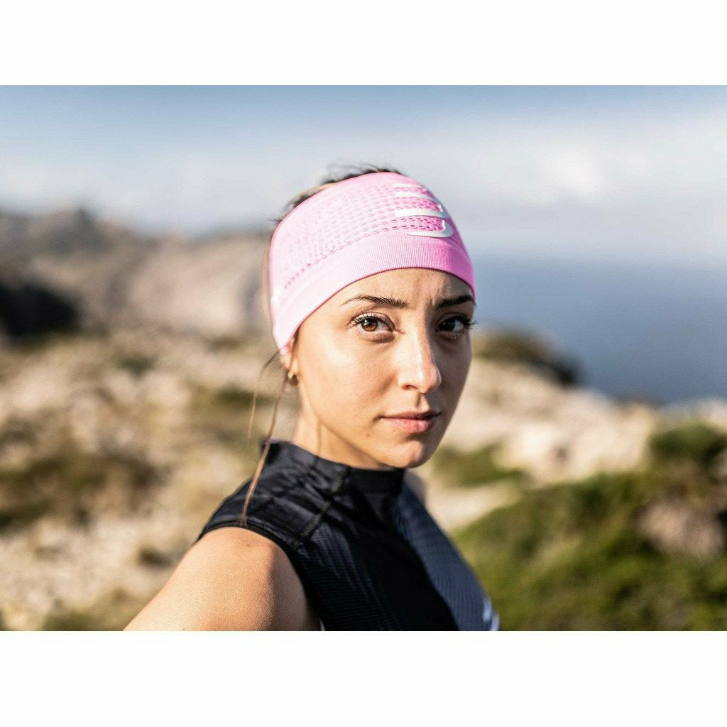 Compressport Headband On/Off Pink - Fascia Running - Mud and Snow