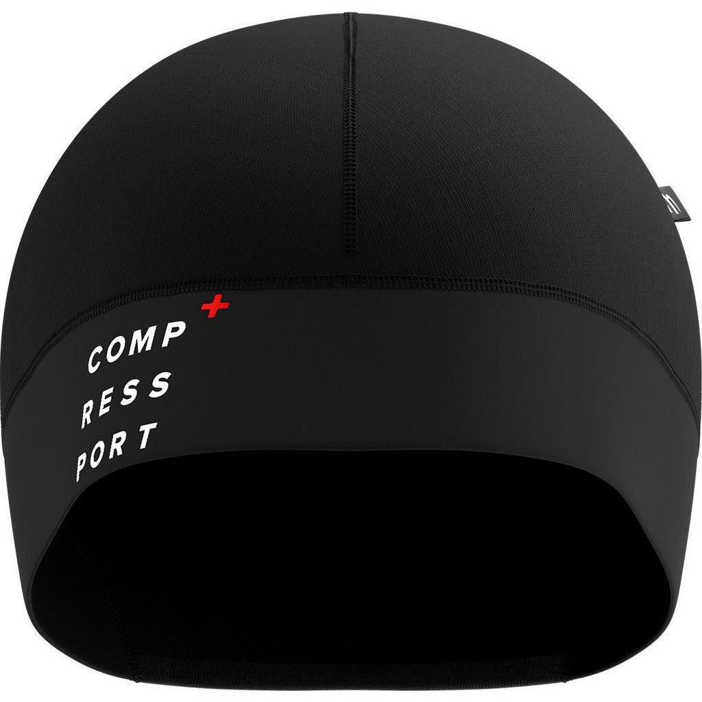 Compressport Hurricane Beanie Black - Cuffia Running - Mud and Snow
