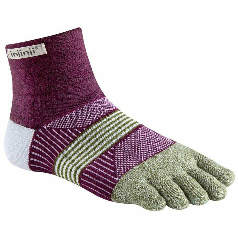 Injinji Trail Midweight Mini-Crew Mulberry - Calza Corta Trail Unisex - Mud and Snow