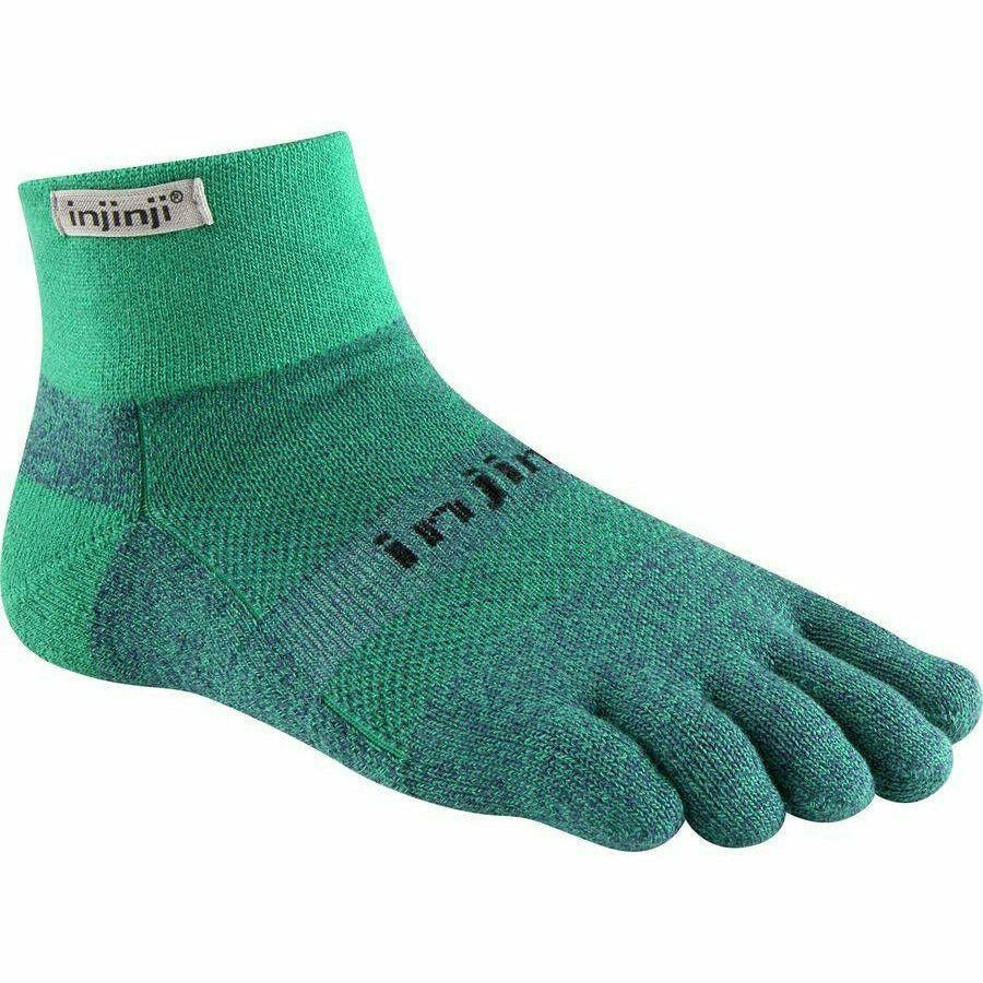 Injinji Trail Midweight Mini-Crew Emerald - Calza Corta Trail Unisex - Mud and Snow