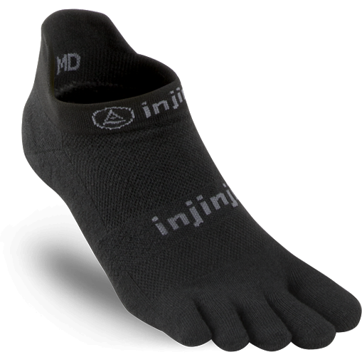 Injinji Run Lightweight Mini-Crewl Black- Calza Corta Trail Unisex - Mud and Snow