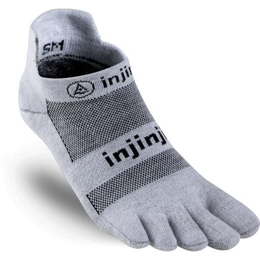Injinji Run Lightweight Mini-Crewl Grey- Calza Corta Trail Unisex - Mud and Snow