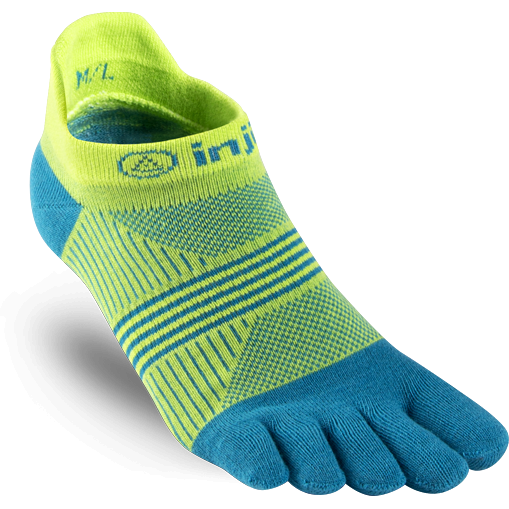Injinji Run Lightweight No-Snow Neon Green - Calza Corta Trail Unisex - Mud and Snow