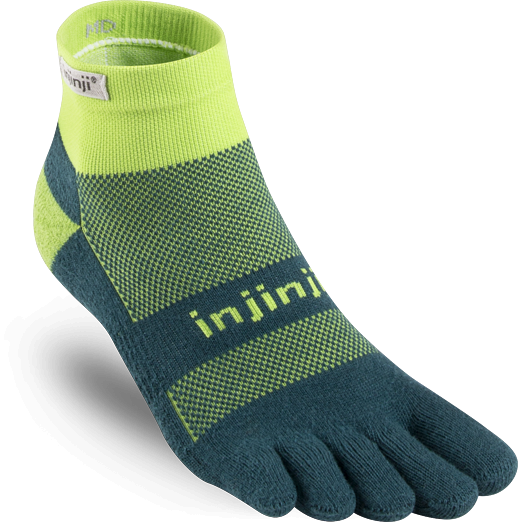 Injinji Run Midweight Mini-Crew Coolmax Chive - Calza Lunga Trail Unisex - Mud and Snow