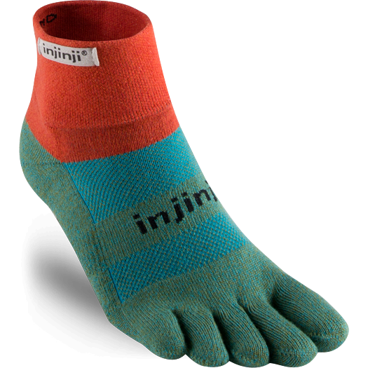 Injinji Trail Midweight Mini-Crew Brick- Calza Corta Trail Unisex - Mud and Snow