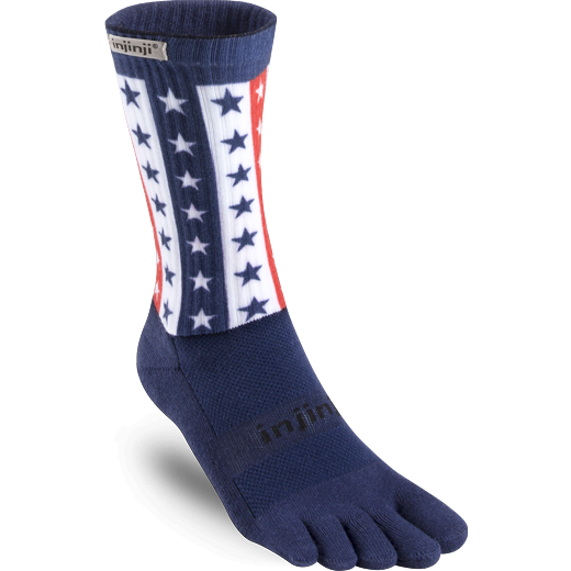 Injinji Trail Midweight Mini-Crew Flag- Calza Lunga Trail Unisex - Mud and Snow