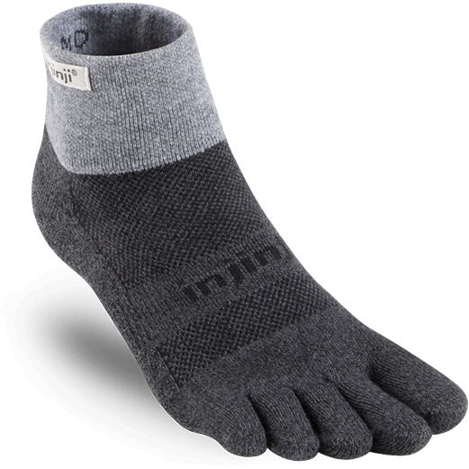 Injinji Trail Midweight Mini-Crew Granite- Calza Corta Trail Unisex - Mud and Snow