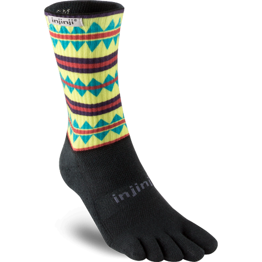 Injinji Trail Midweight Mini-Crew Primal- Calza Lunga Trail Unisex - Mud and Snow
