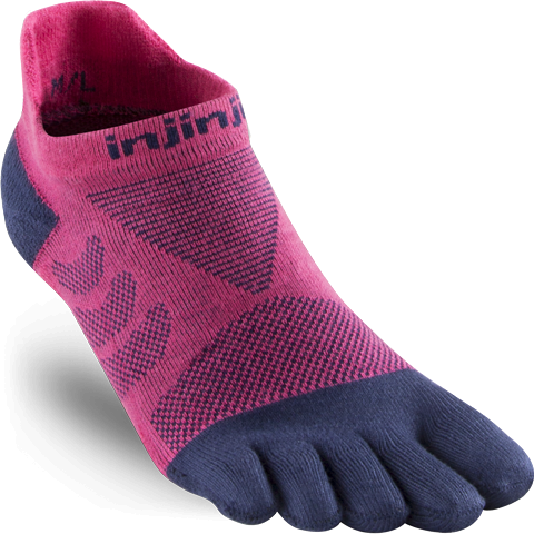 Injinji Ultra Run No-Show Pink- Calza Lunga Trail Donna - Mud and Snow