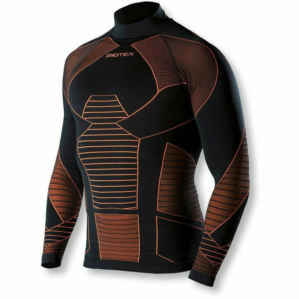 Biotex Lupetto Icebreak Nero/Arancio - Intimo Unisex Warm + - Mud and Snow