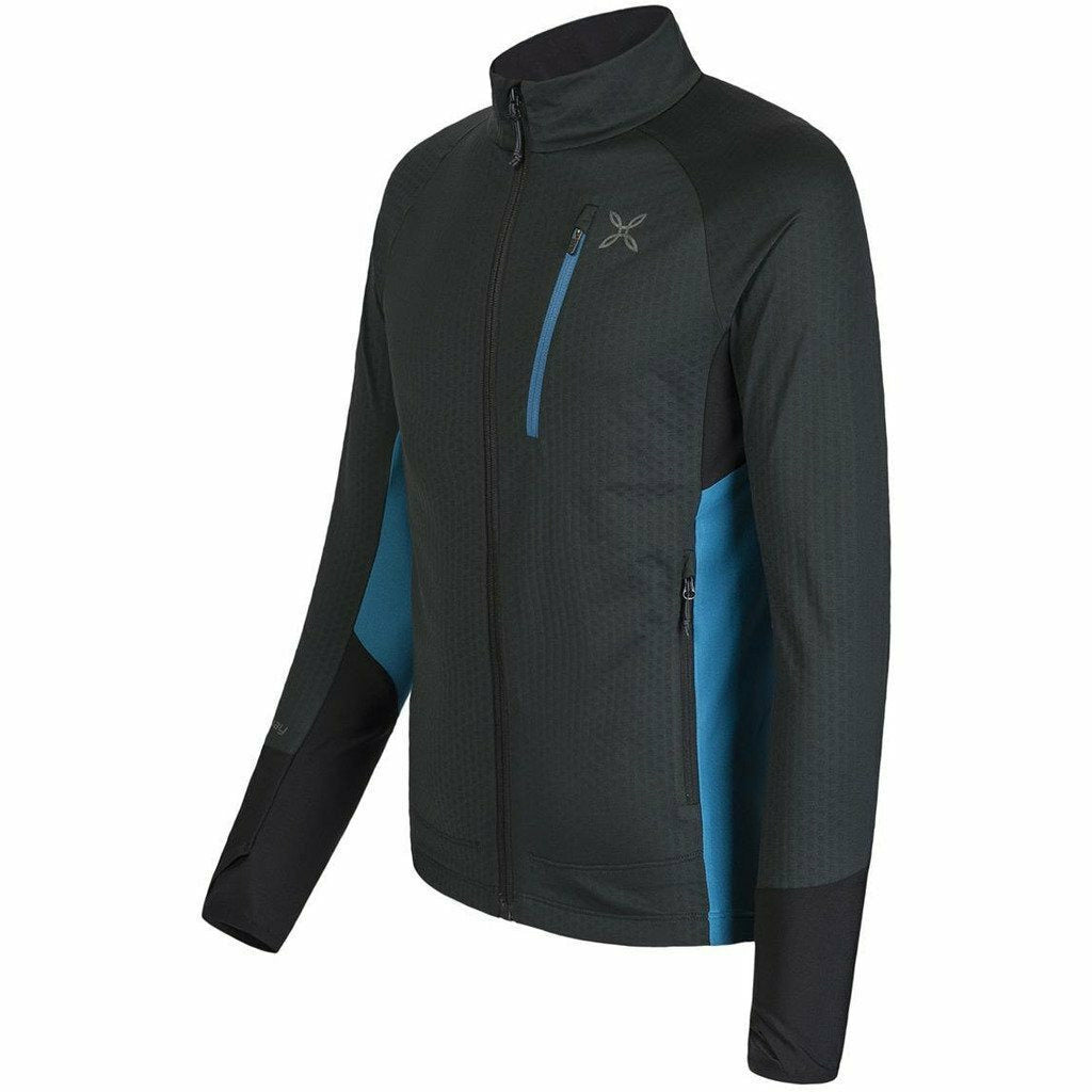 Montura Combo Full Zip Maglia Nero/Blu- Maglia Running Uomo - Mud and Snow