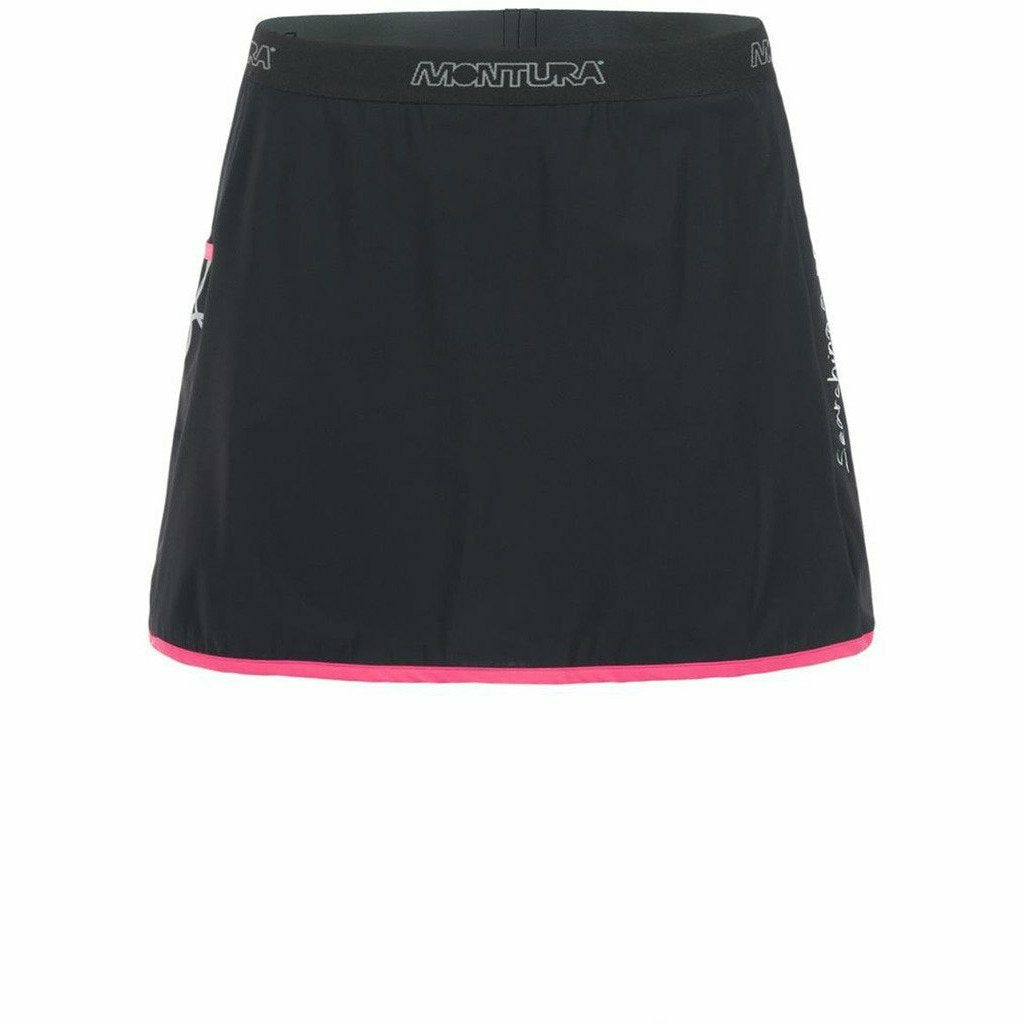 Montura Run Skirt+Short Nero/Rosa Sugar - Short Running Donna - Mud and Snow