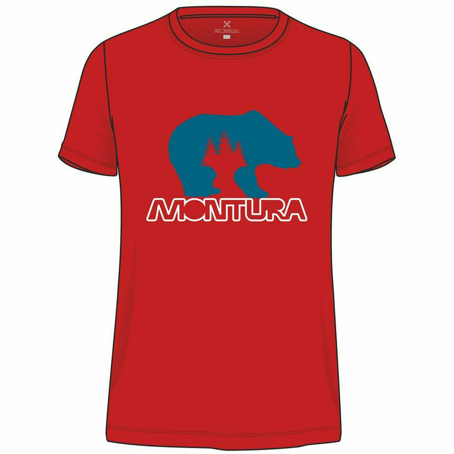 Montura Bear T-Shirt Kid Rosso - Maglietta Cotone Bambino - Mud and Snow