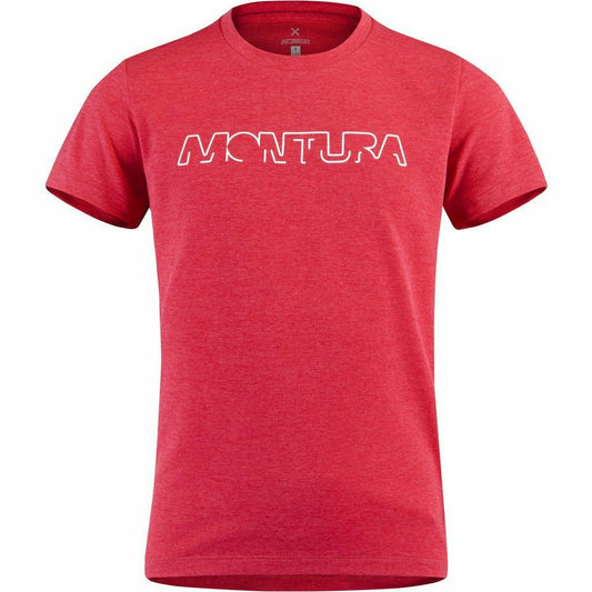 Montura Outdoor T-Shirt Rossa - Maglia Traspirante Bimbo - Mud and Snow