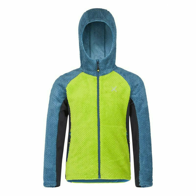 Montura Soft Pile Color Jacket Kids Verde Acido/ Blu - Pile Bambino - Mud and Snow