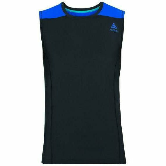 Odlo Ceramicool Bl Top Black/Energy Blue - Canotta - Mud and Snow