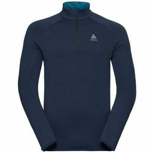 Odlo Midlayer 1/2 zip CARVE WARM BLue - Intimo Maniche Lunghe - Mud and Snow