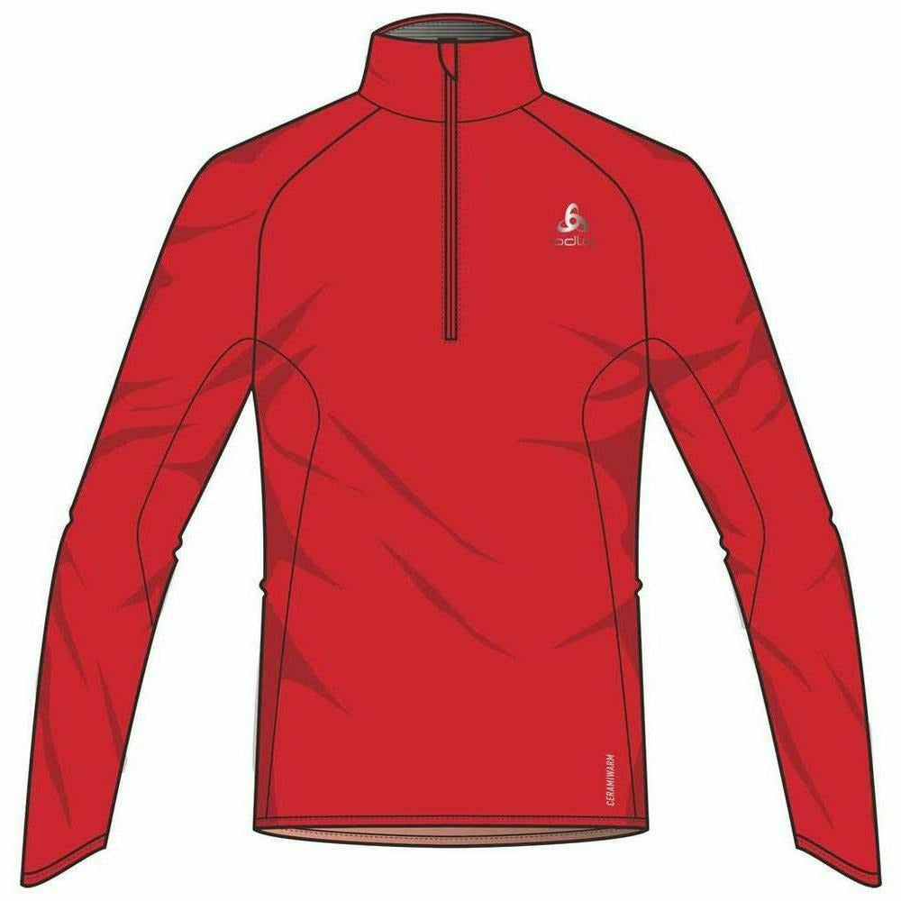 Odlo Midlayer 1/2 zip CARVE WARM Corallo - Intimo Maniche Lunghe - Mud and Snow