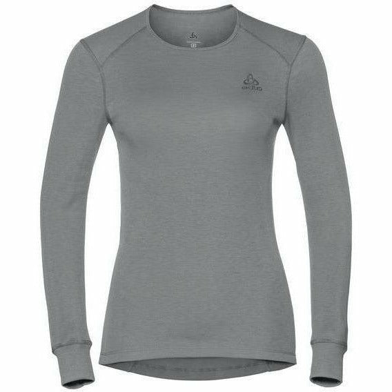 Odlo Shirt l/s crew neck WARM Grigio - Intimo Maniche Lunghe Donna - Mud and Snow