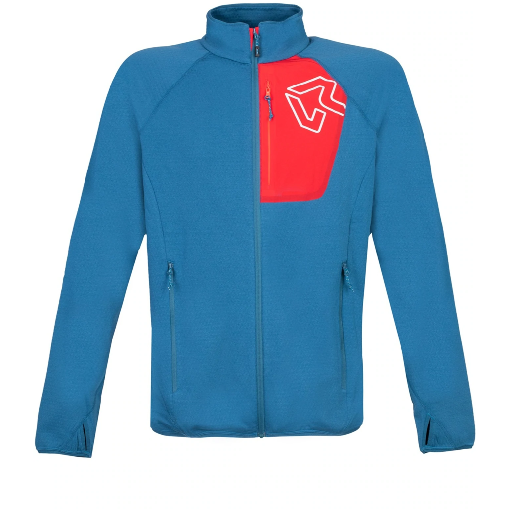 Rock Experience Diadem Man Fleece Moroccan Blue-High Risk Red - Pile Alpinismo Uomo - Mud and Snow