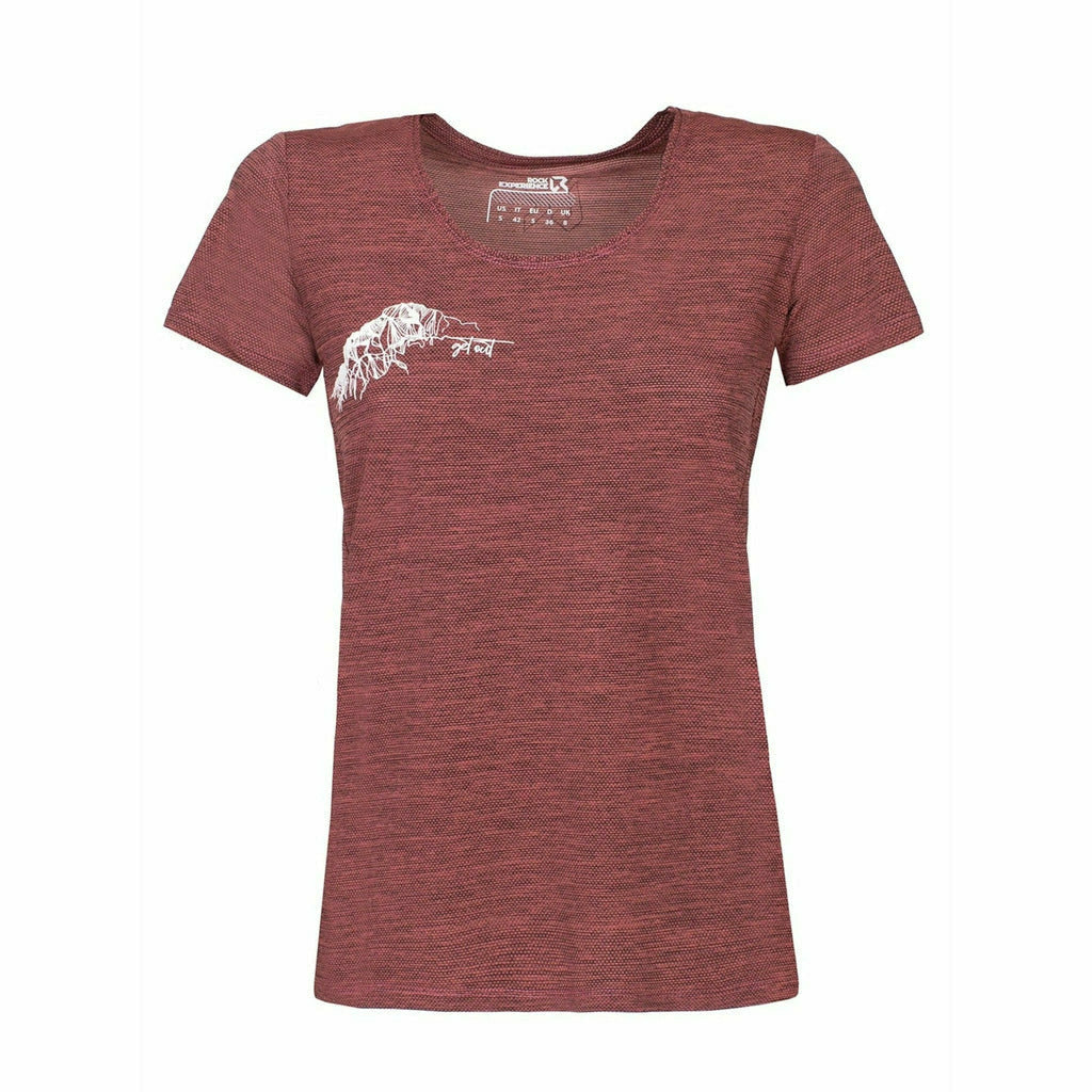 Rock Experience Terminator T-Shirt Pink Melange - Maglia Donna Trekking - Mud and Snow