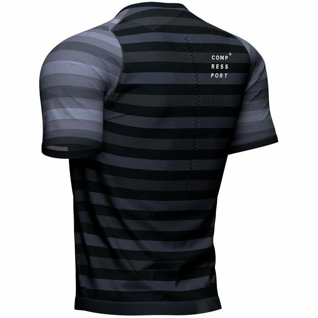 Compressport Racing Shirt Black - Maglia Running Uomo - Mud and Snow
