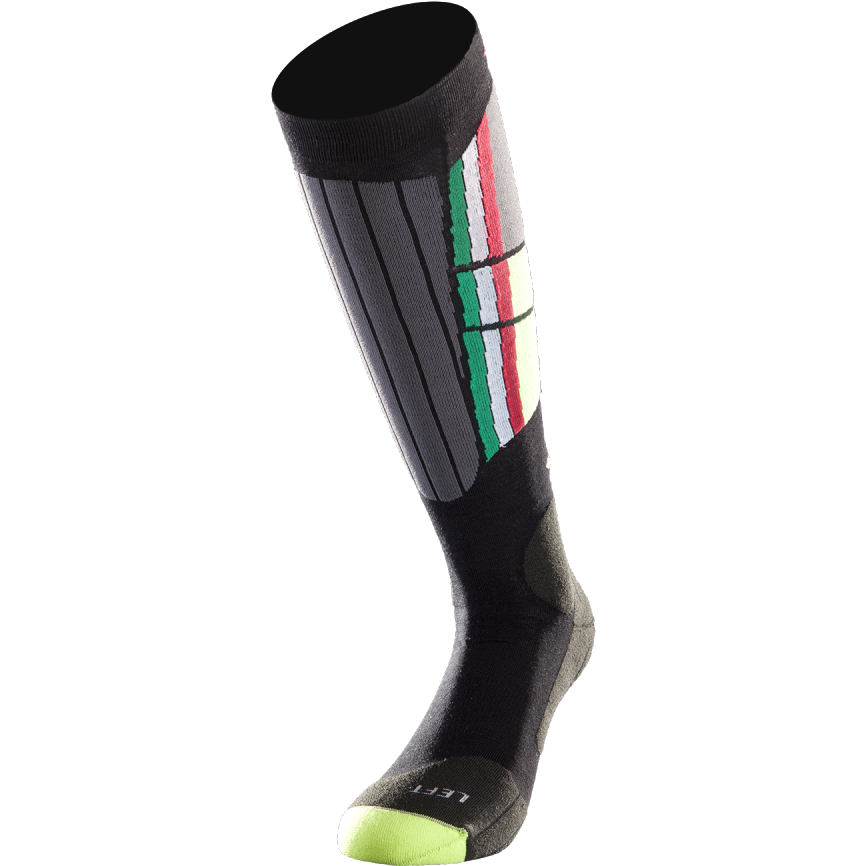 Tecso Gambaletto Primaloft Black/verde Lime - Calza Snowboard - Mud and Snow