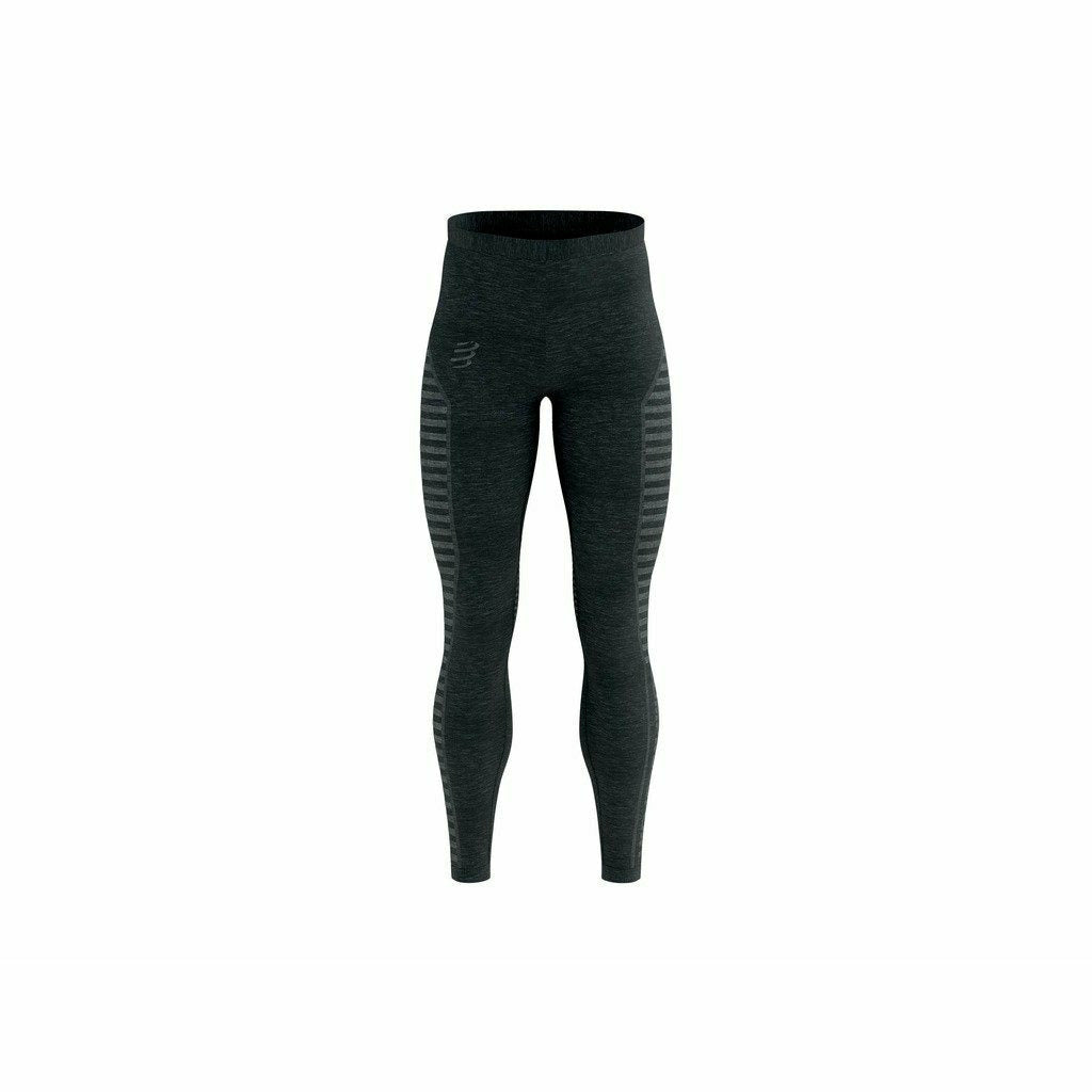 Compressport Winter Run Legging Black - Pantaloni Running Uomo - Mud and Snow