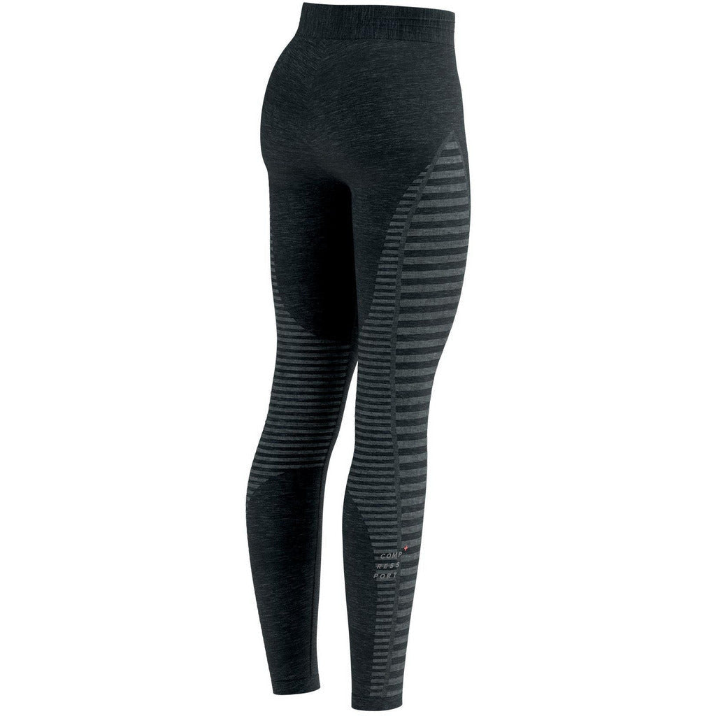 Compressport Winter Run Legging Black - Pantaloni Running Donna - Mud and Snow